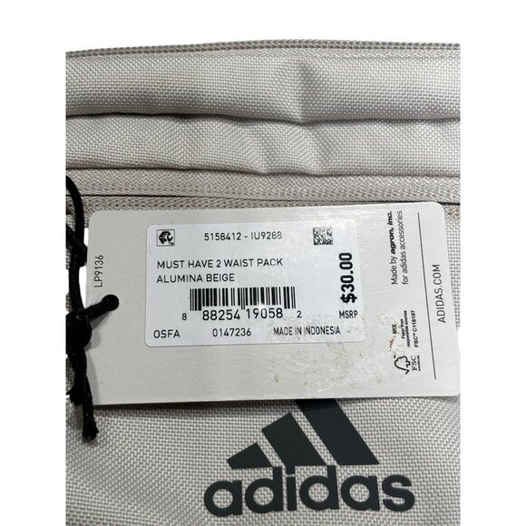Adidas Alumina Beige Must Have 2 Waist Pack With Adjustable Strap - Picture 9 of 9